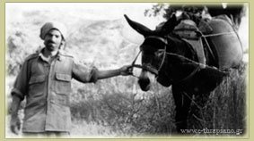 Χωματάς με φόρτωμα στο γαϊδούρι απο τσουβάλια με χώμα. (Φωτ. αρχείο - εικονιζόμενος Ιωάννης Μαρνελάκης)